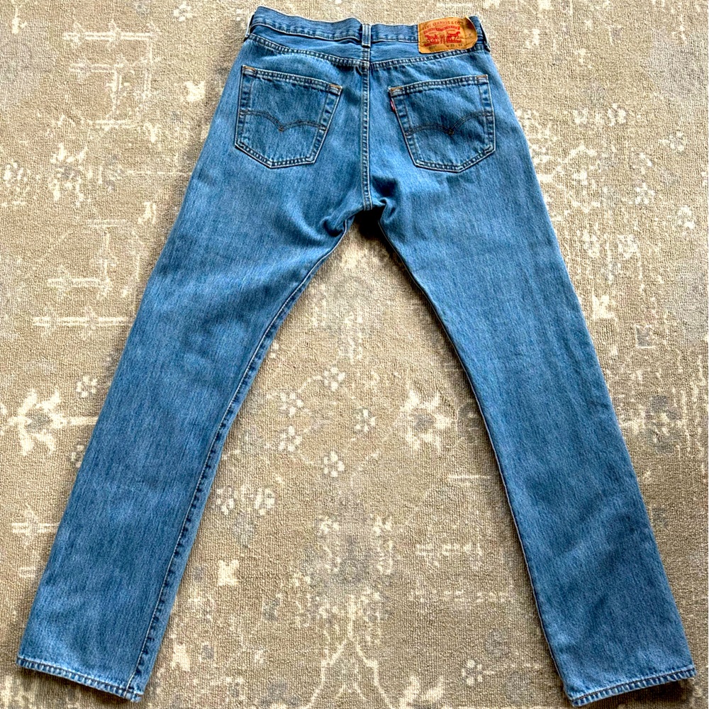 Levis 501 Jeans Mens 33x34 Blue Denim Pants Medium Straight Cotton